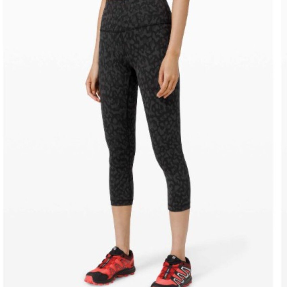 Lululemon Wunder Train High-Rise Crop 21" in Formation Camo Deep Coal Multi